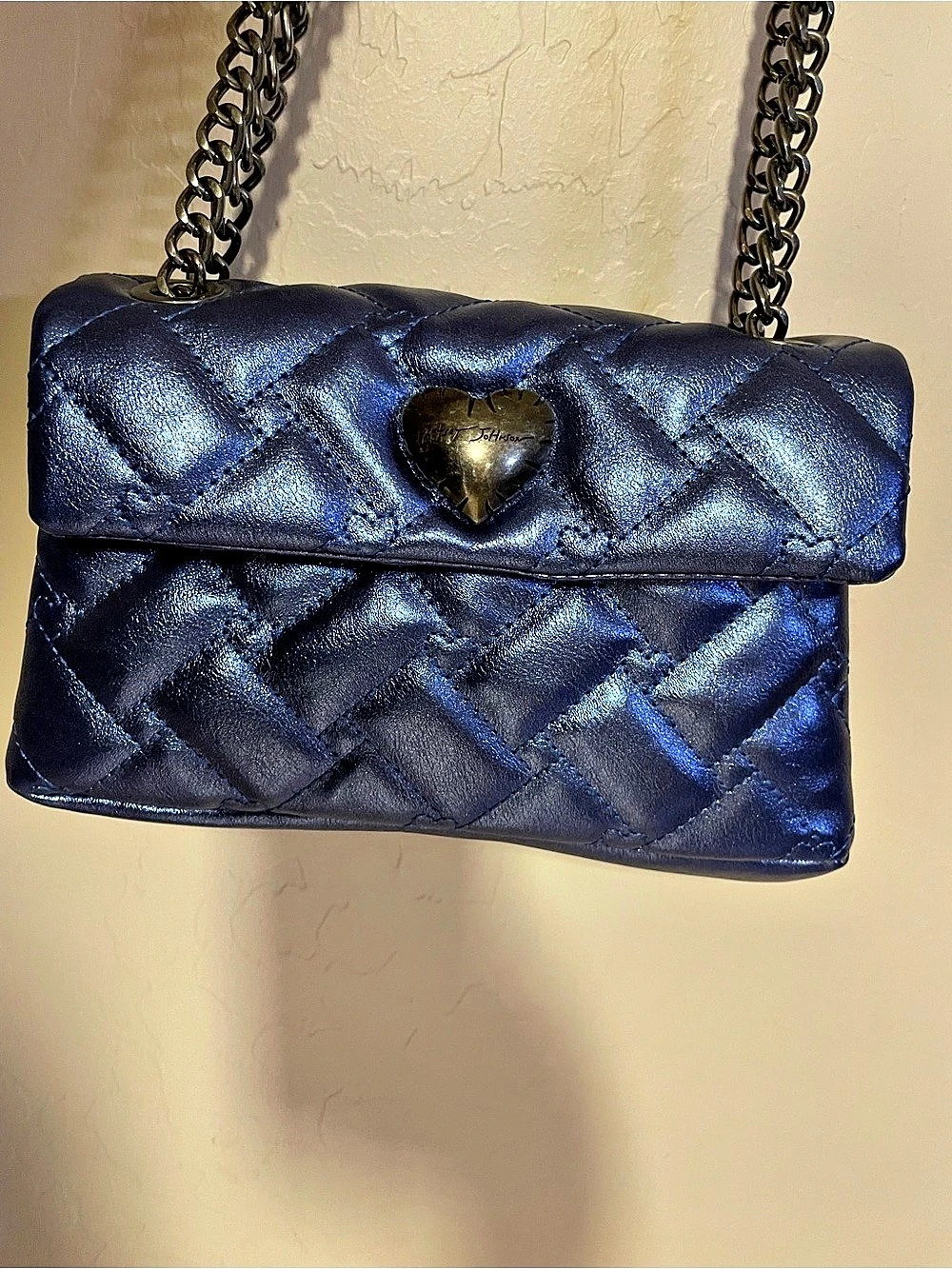 Betsey Johnson Quilted Shoulder Bag in Blue